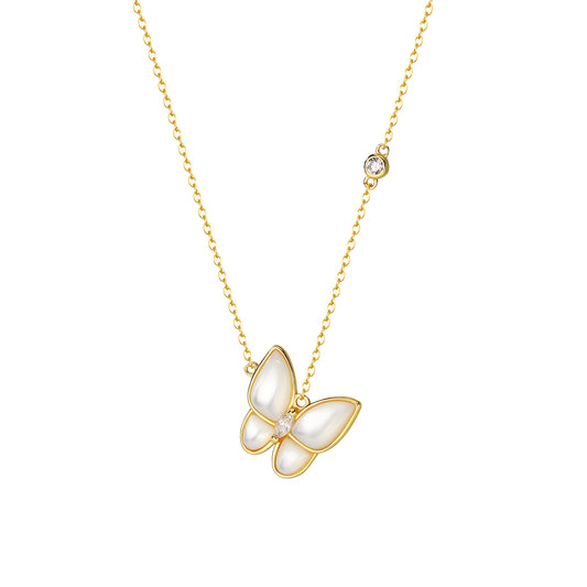 Mother Of Pearl Butterfly Necklace